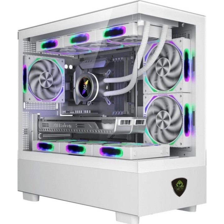 Case PC a torre Keep Out XC-301W Vetro Micro-ATX/ITX Bianco Vetro Temperato ARGB 420mm GPU