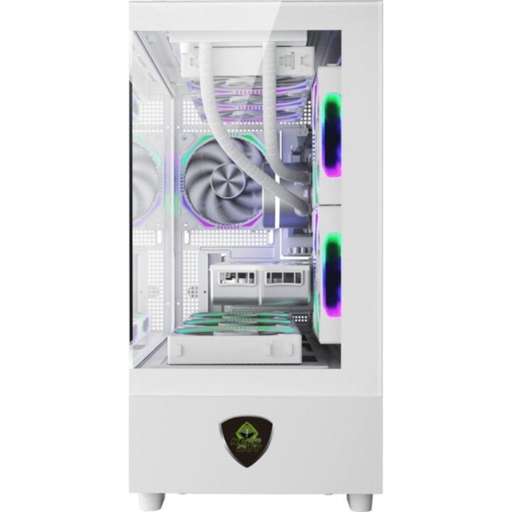 Case PC a torre Keep Out XC-301W Vetro Micro-ATX/ITX Bianco Vetro Temperato ARGB 420mm GPU