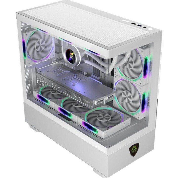 Case PC a torre Keep Out XC-301W Vetro Micro-ATX/ITX Bianco Vetro Temperato ARGB 420mm GPU