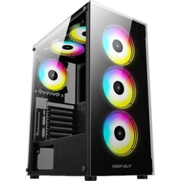 Tower PC Gaming Gehäuse Keep Out XC-210 Glas ARGB ATX/Micro ATX/ITX gehärtetes Glas Schwarz