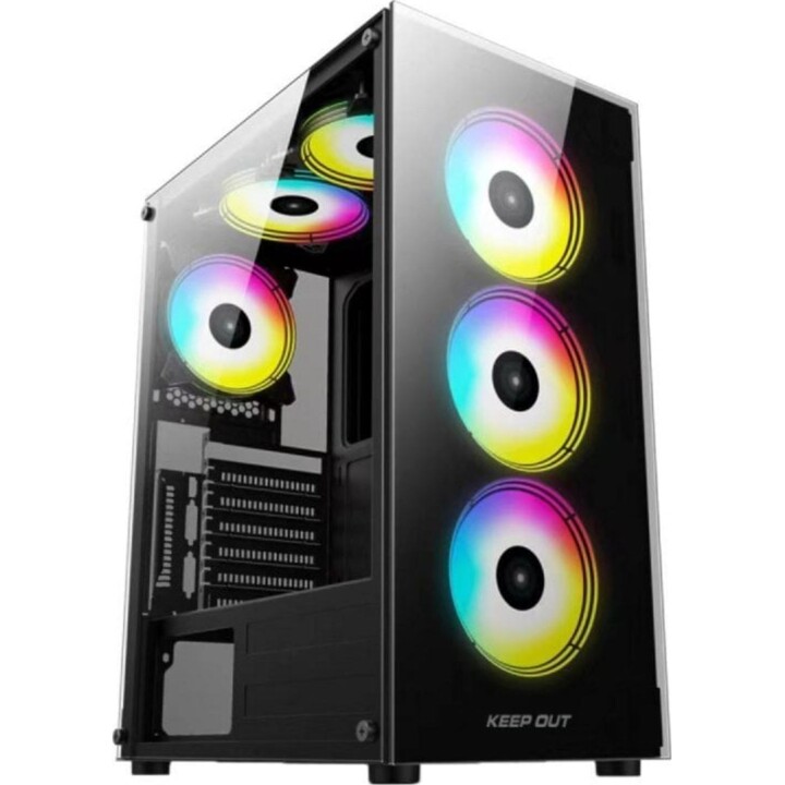 Tower PC Gaming Case Keep Out XC-210 Glass ARGB ATX/Micro ATX/ITX Tempered Glass Black