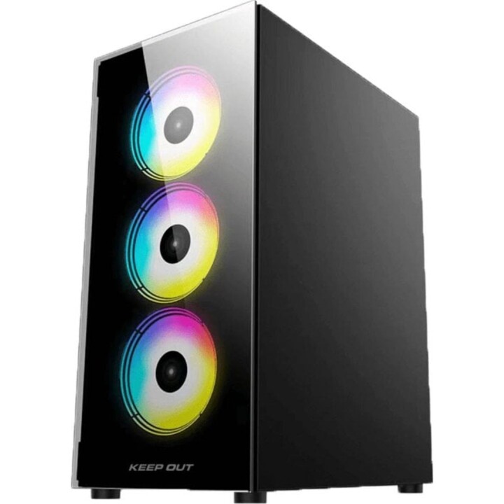 Tower PC Gaming Case Keep Out XC-210 Glass ARGB ATX/Micro ATX/ITX Tempered Glass Black