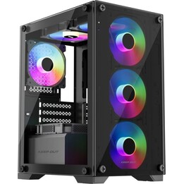 Custodia per PC a torre Keep Out XC-201 Glass Gaming ARGB Micro ATX ITX Crystal