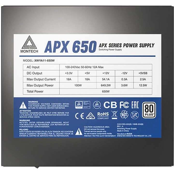 Power Supply|MONTECH|APX 650W|650 W|APX650