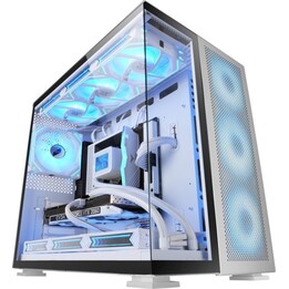 Mars Gaming MC-NOVA2 Tour PC Custom XXL E-ATX Double Verre trempé Aluminium USB-C Blanc
