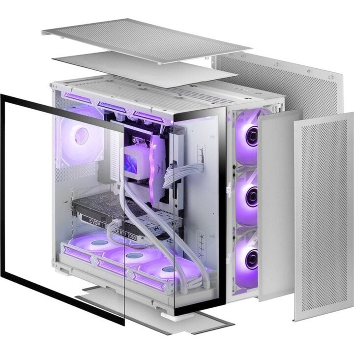 Mars Gaming MC-NOVA2 PC Tower Custom XXL E-ATX Vidro duplo temperado Alumínio USB-C Branco