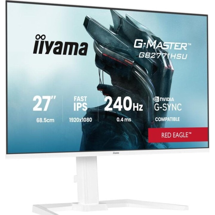 iiyama G-MASTER GB2771HSU-W1 27" FullHD 240Hz Fast IPS HDR Monitor bianco regolabile in altezza