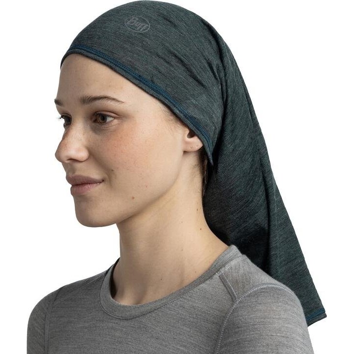 Cachecol leve de lã Merino Buff, lã versátil para homem e mulher, cinzento escuro