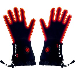 Glovii Gants chauffants universels thermoactifs à piles avec housse imperméable, taille L-XL, noir