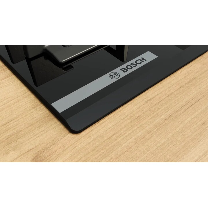 Bosch PRP6A6H40, piano cottura a gas da 60 cm con 4 zone di cottura e controllo di alta precisione FlameSelect, nero