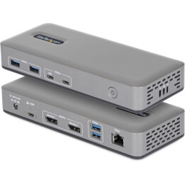 StarTech USB-C Docking Station Dual 4K 60Hz DisplayPort, 100W Power Delivery Charging, 6 puertos USB (10Gbps), Gigabit Ethernet,