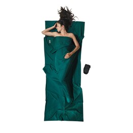 Saco de dormir retangular Cocoon TravelSheet em poliéster verde