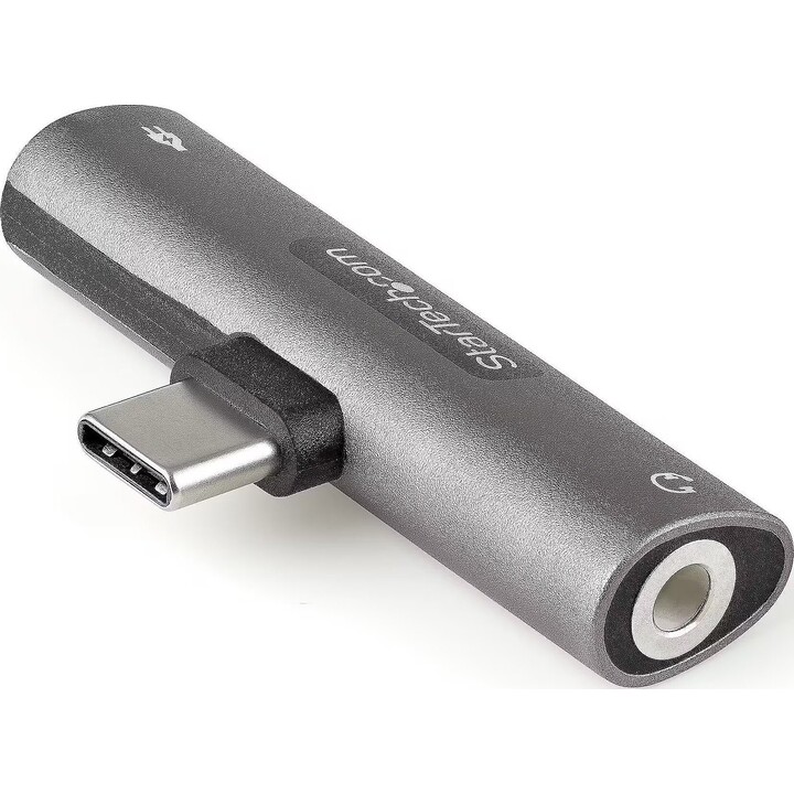 Startech USB-C Male to TRRS Female + USB-C Female Adapter (Silver)
