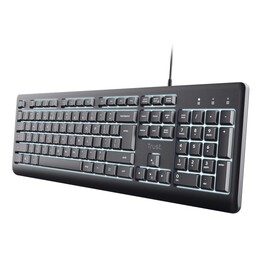 Tastiera illuminata Trust Primo per casa/ufficio USB QWERTY US inglese nera