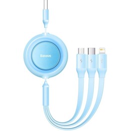 Baseus Bright Mirror 2 Cable, câble USB 3-en-1 pour micro USB / USB-C / Lightning 3.5A 1.1m (Sky blue)