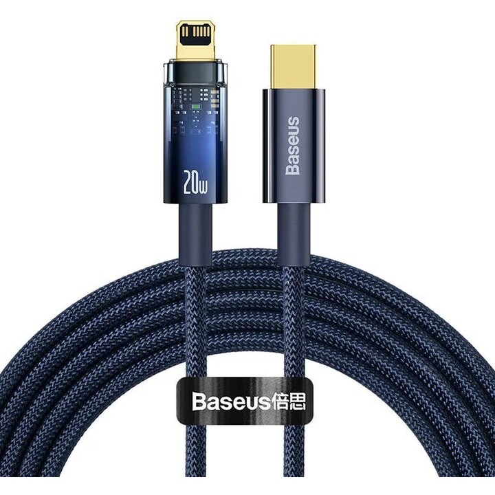 Cabo Baseus Explorer, Cabo USB-C para Lightning, 20W, 2m (Azul)