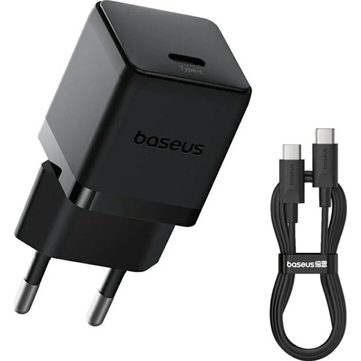 Baseus Palm Netzwerk-Ladegerät, 20 W, 3 A, 1 x USB-C, Schwarz