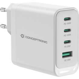 Conceptronic ALTHEA22W100 Caricabatterie per dispositivi mobili Universale Bianco AC Ricarica rapida Interno