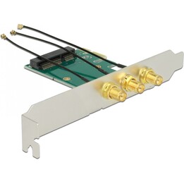 DELOCK PCIe Card - Mini PCIe 3x RP-SMA Antenna Connector
