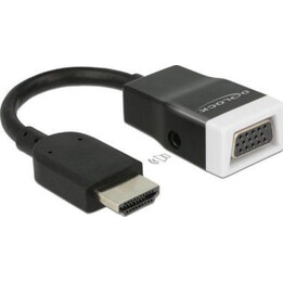 Cabo adaptador DELOCK HDMI-A macho para VGA fêmea com áudio sem parafusos