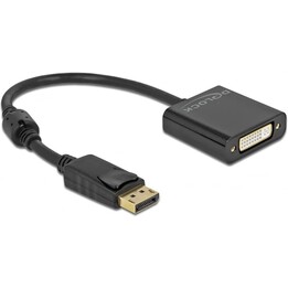 DELOCK Adapter Cable DisplayPort 1.2 Male - DVI 24+5 Female Black 4K Passive
