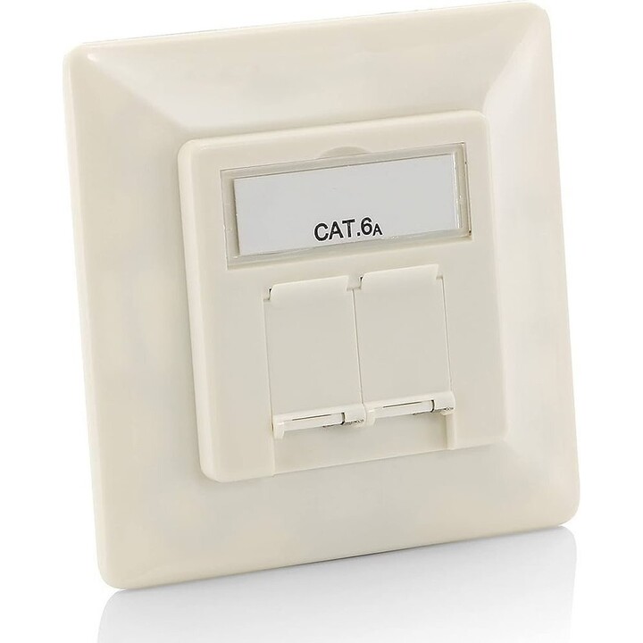 EQUIP Cat6A RJ45 painel frontal de montagem em superfície branco puro