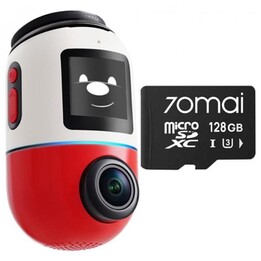 Caméra embarquée 70mai 5904463685819 X800 Omni 4K avec carte mémoire de 128 Go, rouge