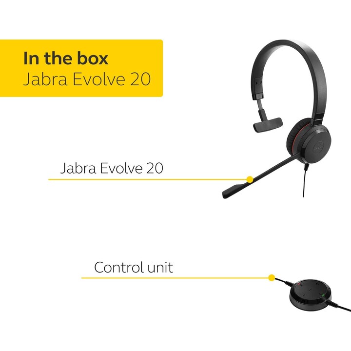 Jabra Evolve 20SE Mono USB MS Preto