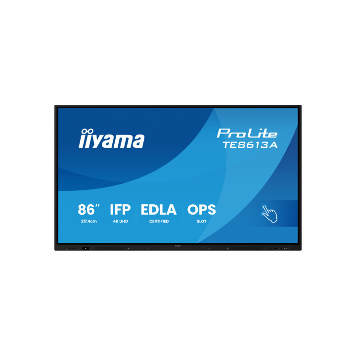 Iiyama 86" (EDLA) / SoC Android 14,8 GHz, 8 Go / 128 Go, écran UHD 40 pixels, NFC, PIR, alimentation MM 2 x 20 W + 20 W SBU