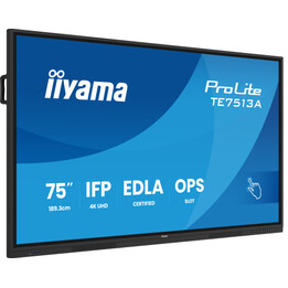 Iiyama 75" (EDLA) / Android 14,8 cœurs, SoC, 8 Go / 128 Go, UHD 40 points, NFC, PIR, alimentation MM 2 x 20 W + 20 W SBUW, 