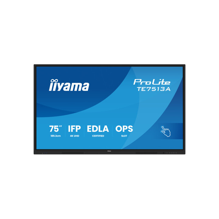 Iiyama 75" (edla)/android 14,8 Core Soc, 8/128gb, 40-pts Uhd , Nfc, Pir , Mm 2x20w +20w Sbuw, 2xhdmi, Usb-c / Hdmi,dp, 2xusb-c10