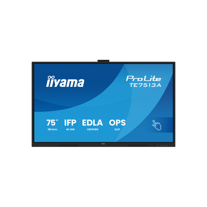 Iiyama 75" (edla)/Android 14.8 Core SoC, 8/128 GB, 40-Punkt-UHD, NFC, PIR, 2x20W + 20W SBUW, 2x HDMI, USB-C/HDMI, DisplayPo