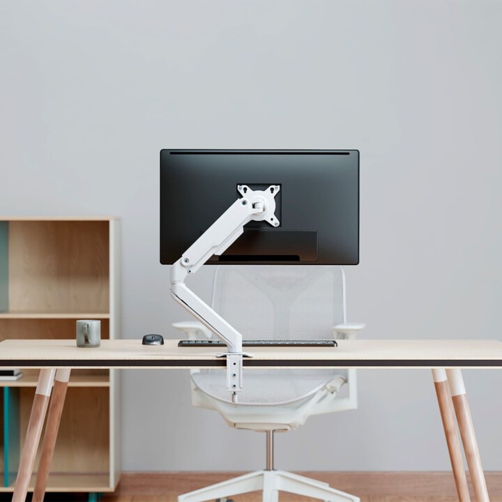 Aisens ECO Support de table avec contrepoids pivotant et inclinable pour moniteur/télévision, 9kg, blanc