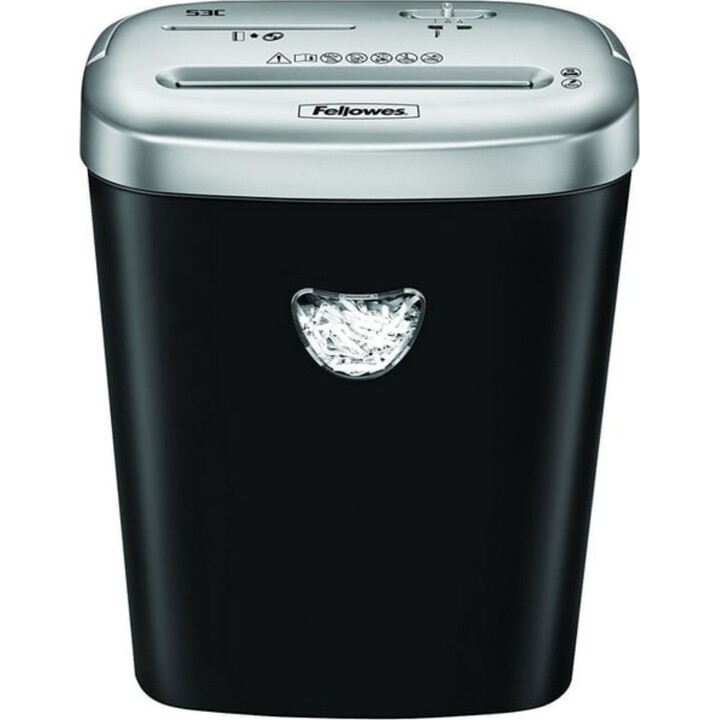 Fellowes 53C - Destructora trituradora de Papel, Corte en partículas, destruye hasta 10 Hojas
