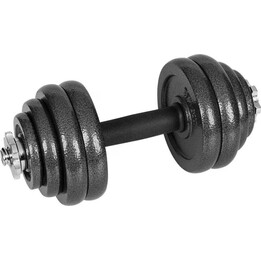 REBEL ACTIVE Verstellbare Kurzhanteln, 30 kg Set mit Stange, schwarz