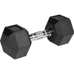 Rebel Active Sechseckige Gusseisenhanteln mit Gummibeschichtung, 2x10 kg, Schwarz