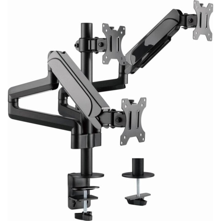 Gembird MA-DA3-01 Supporto triplo per monitor da tavolo per monitor da 27" VESA 100 Max 21Kg Nero