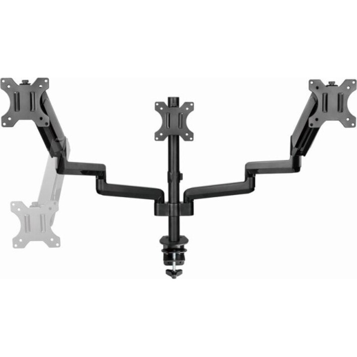 Gembird MA-DA3-01 Supporto triplo per monitor da tavolo per monitor da 27" VESA 100 Max 21Kg Nero