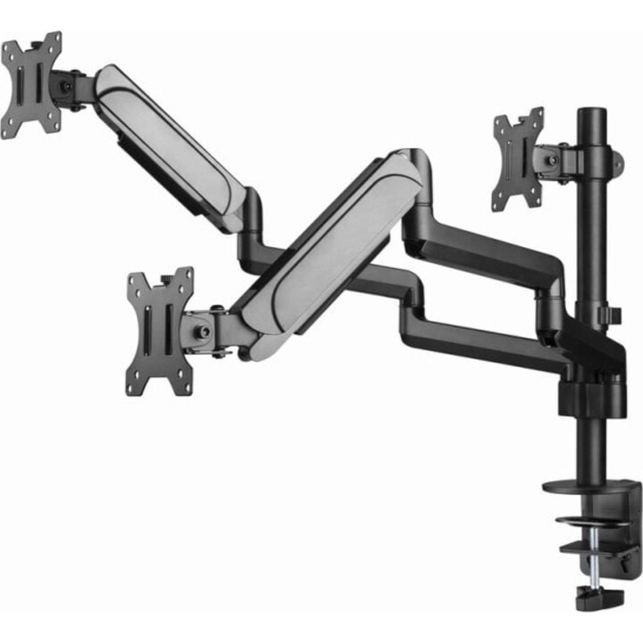 Gembird MA-DA3-01 Supporto triplo per monitor da tavolo per monitor da 27" VESA 100 Max 21Kg Nero
