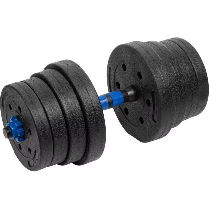 REBEL ACTIVE Adjustable Dumbbells with 2x15kg Connector, Black