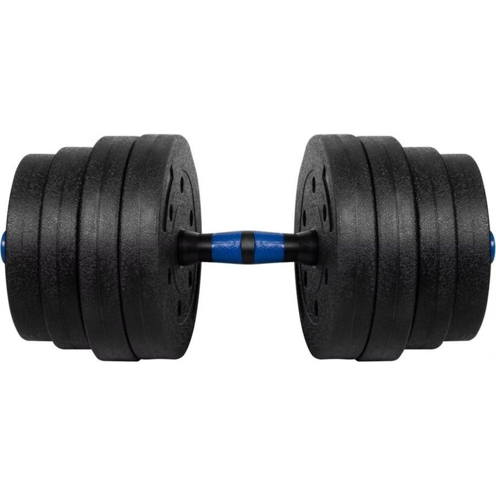 REBEL ACTIVE Adjustable Dumbbells with 2x15kg Connector, Black