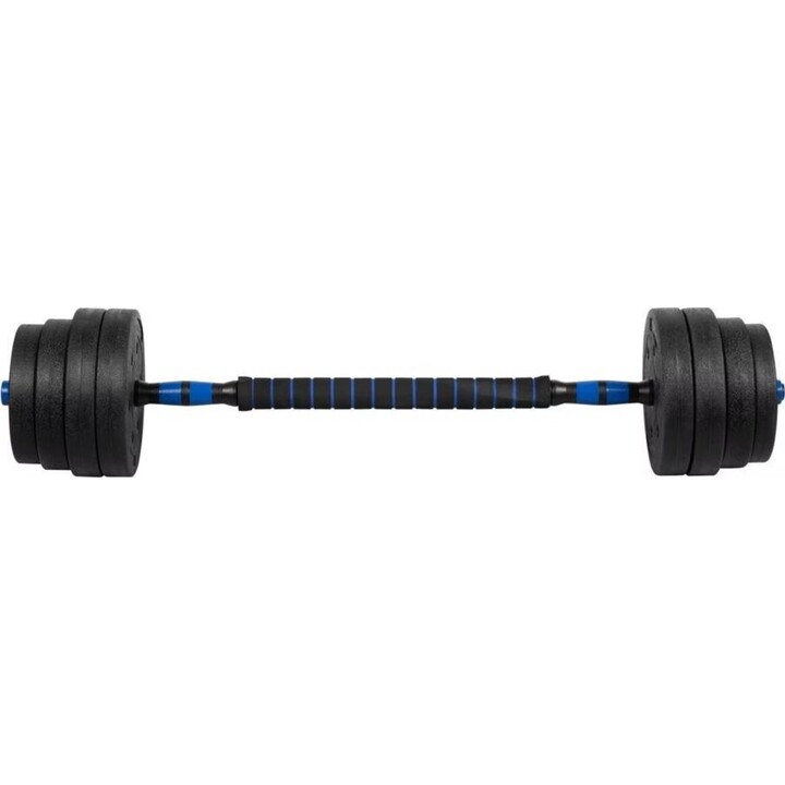 REBEL ACTIVE Adjustable Dumbbells with 2x15kg Connector, Black