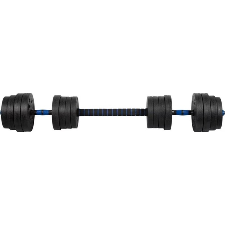 REBEL ACTIVE Adjustable Dumbbells with 2x15kg Connector, Black