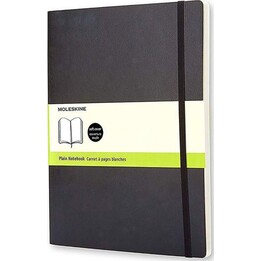 Moleskine Notebook, 192 Plain Sheets, Softcover, Black