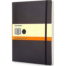 Bloco de notas Moleskine A4 192 folhas pautadas Capa mole Preto