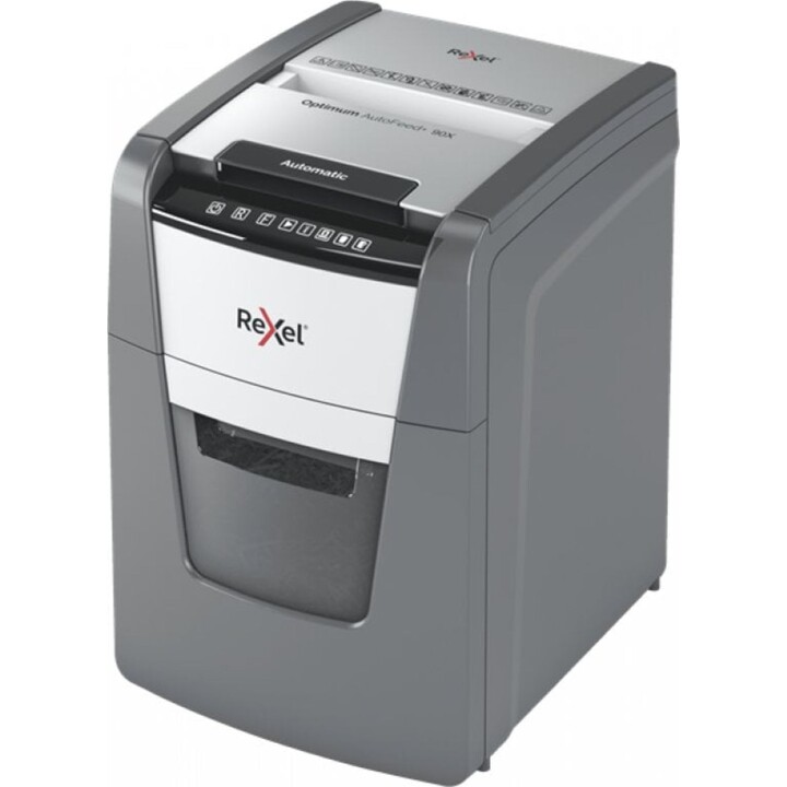 Tritacarte automatico Rexel Optimum AutoFeed 90X, taglio a particelle