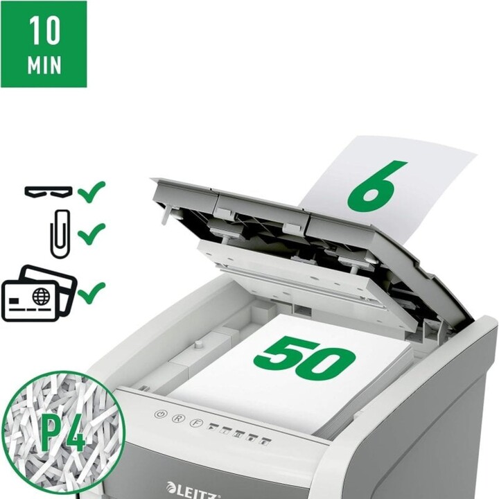 Leitz IQ Autofeed 50X P4 Destructora de Papel Automática Corte en Partículas
