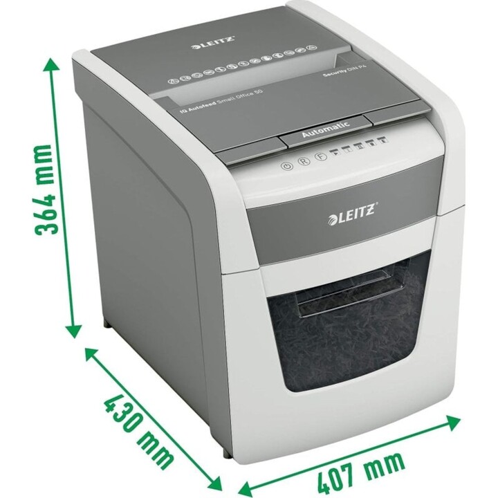Distruggidocumenti automatico Leitz IQ Autofeed 50X P4, taglio a particelle