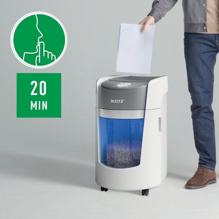 Distruggidocumenti Leitz IQ OptiMax Small Office 350 con microtaglio P-5, 8 fogli, 22 L