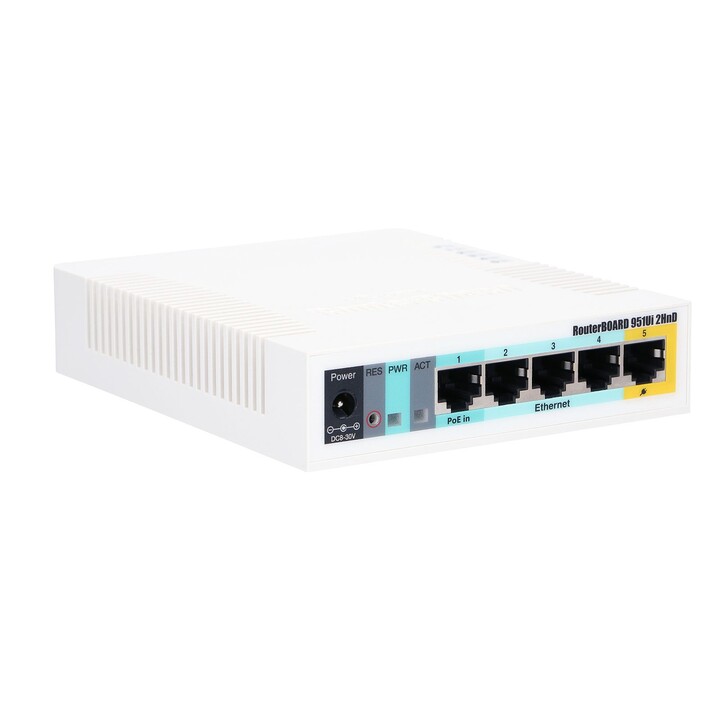 Mikrotik RB951UI-2HND WLAN-Router, 2,4 GHz, 5x RJ45 100 Mbit/s, 1x USB